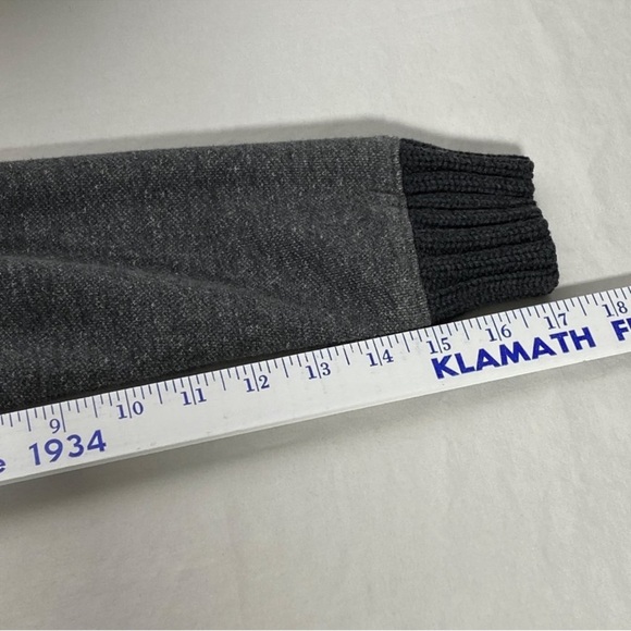 Athleta Madera Chunky Cable Knit Merino Wool Pullover Sweatshirt Gray Women's M - Picture 10 of 11